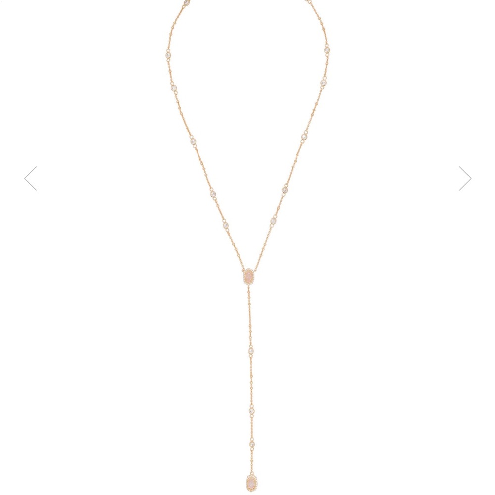 Kendra Scott Claudia Necklace gold w white stones